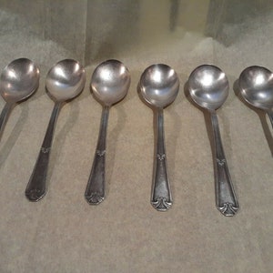 Wm rogers mfg co extra plate original rogers 6 soup spoons