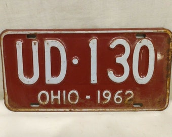 Vintage 1962 Ohio License Plate U D 130