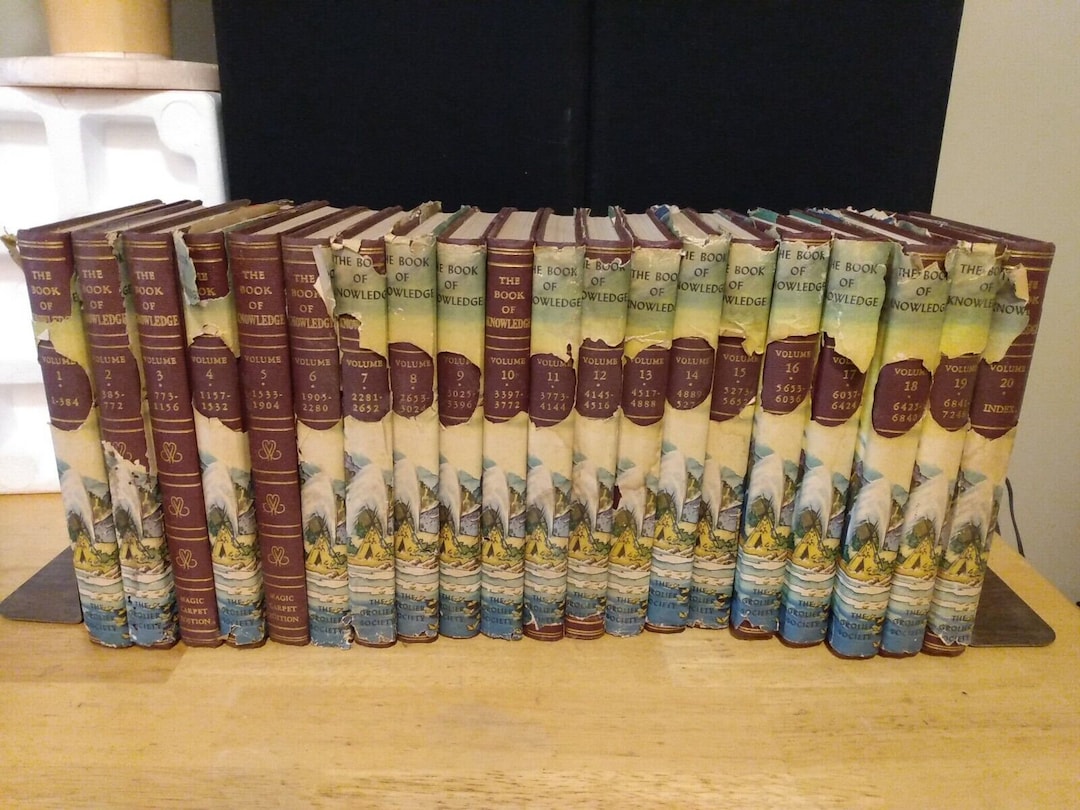 1957 Grolier BOOK OF KNOWLEDGE Complete 20 Volume Set Magic Carpet ...