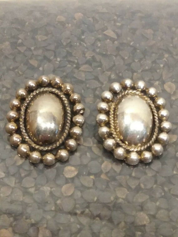 Vintage Mexico 925 Sterling Clip On Earrings TP-9… - image 1