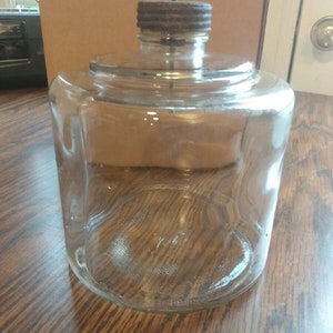 Vintage Glass Kerosene Stove Bottle Jar Spring Top Duraglas