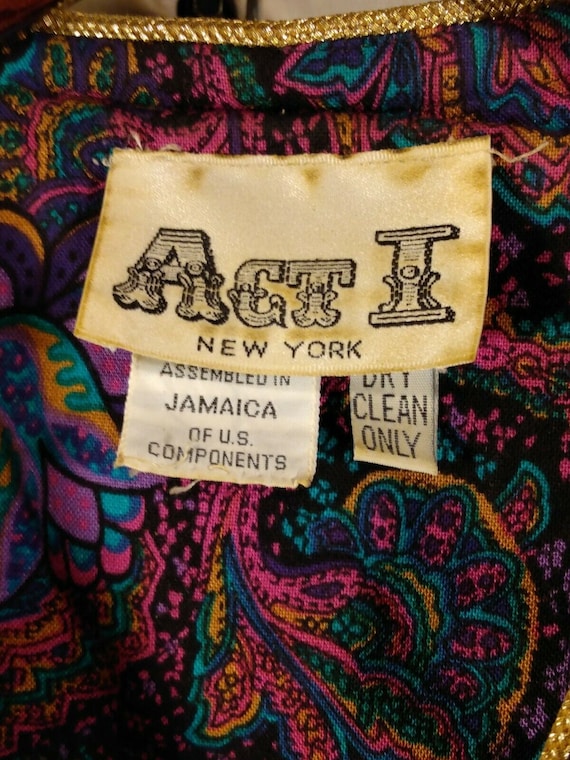 ACT 1 NEW YORK 70’s Vintage Long Sleeve Blue Purp… - image 3
