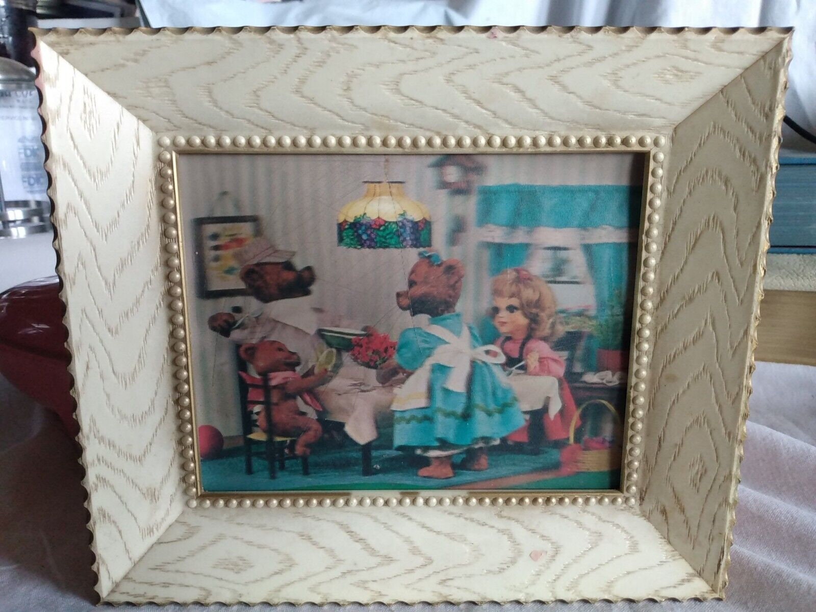 Goldilocks and Three Bears 3D Hologram Framed Vintage Picture 1967 Vari Vue