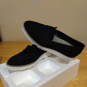 A New Day Damen Keilschuhe Memory Foam schwarz Größe 8 1/2 breit