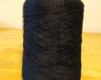 Extra Large Cone Spool of Black Yarn approx. 300 yards