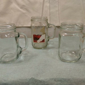 Set di 3 tazze quadrate Pint Canning Jar Bicchieri &quot;Rinfrescante ICE COLD DRINK&#39;