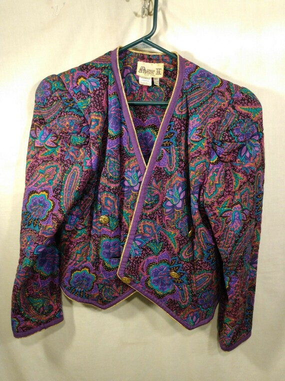 ACT 1 NEW YORK 70’s Vintage Long Sleeve Blue Purp… - image 6