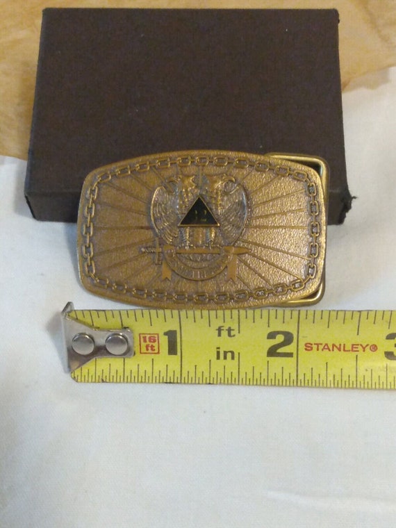 vintage freemasonry belt Buckle 32 degrees Harry K