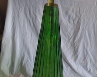 Parte di ricambio per corpo lampada vintage in vetro verde a coste