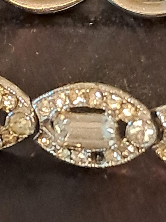 Vintage Bogoff Silver Tone Clear Rhinestone  Brac… - image 6