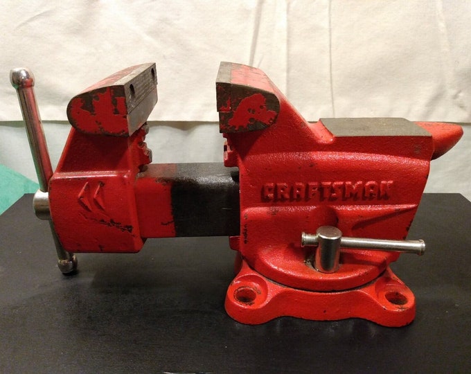 Vintage Craftsman 3.5 Bench Vise 3915180, Swivel Base. Japan Made, Etsy