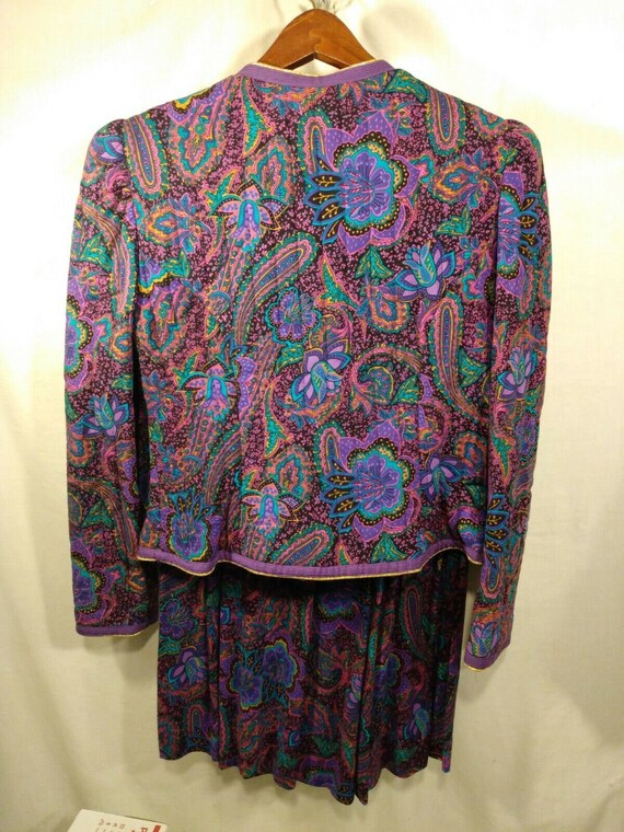 ACT 1 NEW YORK 70’s Vintage Long Sleeve Blue Purp… - image 2