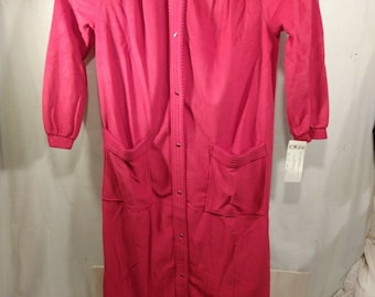Velo Fushia vermelho Komar vintage? Robe de banho Maxi com fecho de pressão NOVO tags sz Pequeno