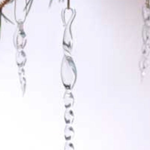 Glass Icicles. Clear Glass Icicle Tree Ornaments Pack of Six Etsy UK