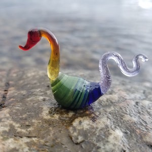 Rainbow Pride Nessie Figurine: Hand-Crafted Loch Ness Monster