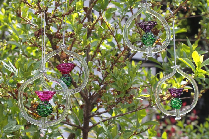 Hanging Glass Thistle Handmade Glass Thistle Ornament Etsy UK