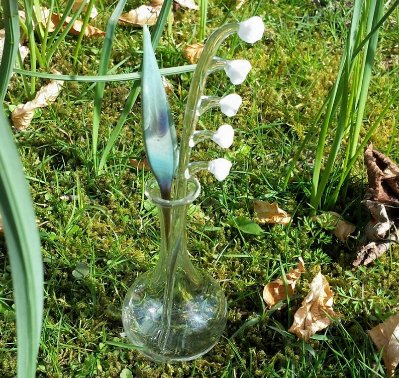 Lily of the Valley Glass Lily of the Valley With Vase Lamp Etsy