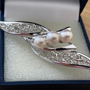 Nouvelle broche authentique en argent avec perles TASAKI Akoya, cadeau BP-001