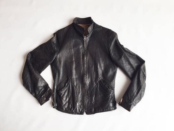 30s Boys Leather Motorcycle Jacket