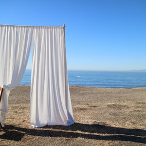White Linen Curtains/ Sheer Curtains/ Light Filtering Furtains/ Farmhouse or Modern Home Decor / Rod Pocket Curtains/ Natural Linen Curtain