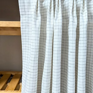 Sink skirt for kitchen/ Cafe curtain/ Plaid curtains/ 4 color options: White, black, grey and beige. Tailored  curtains.