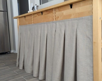 Gonna per lavandino in lino con velcro: tenda per mobili da cucina e da bagno