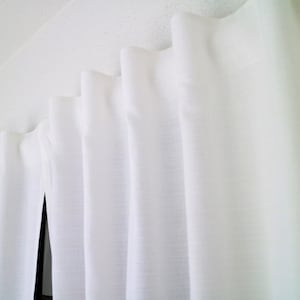 Linen Curtains / Linen Drapes with Back Tab Curtain tape/ Curtains for Living Room / Semi Sheer Curtains