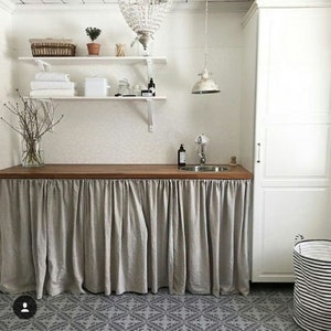 Sink Skirt, Vanity Cover, Cafe Curtain, Farmhouse Decor, Industrial or Country Kitchen Style, Multiple colors Curtains and Valances.