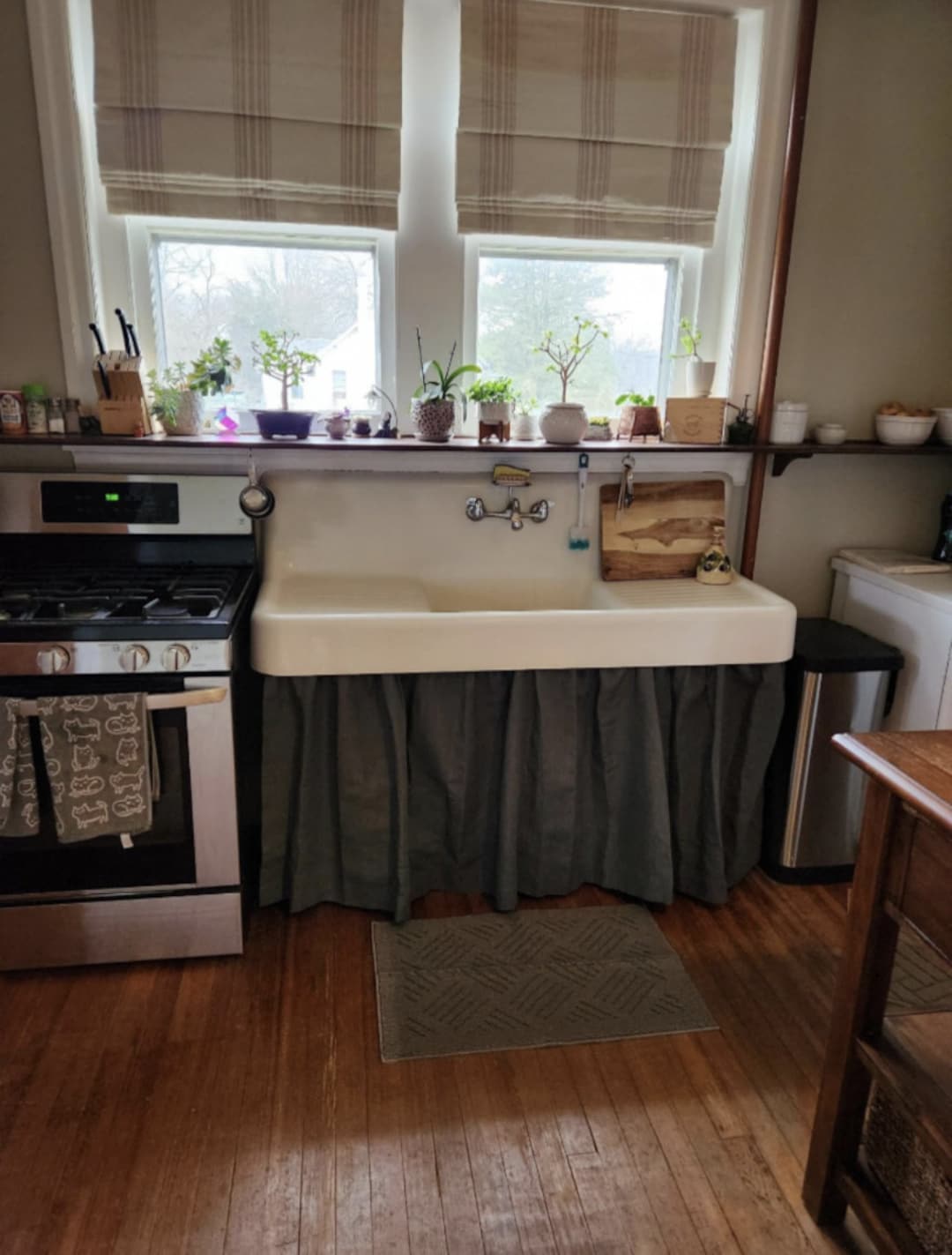 Sink Skirt With Velcro/ Sink Skirt for Bathroom or Kitchen/ Curtains ...