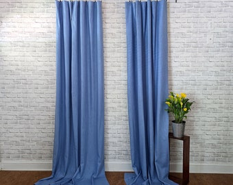 One pair of linen Curtains. Easy to customize and add a privacy or blackout lining. Farmhouse Curtains