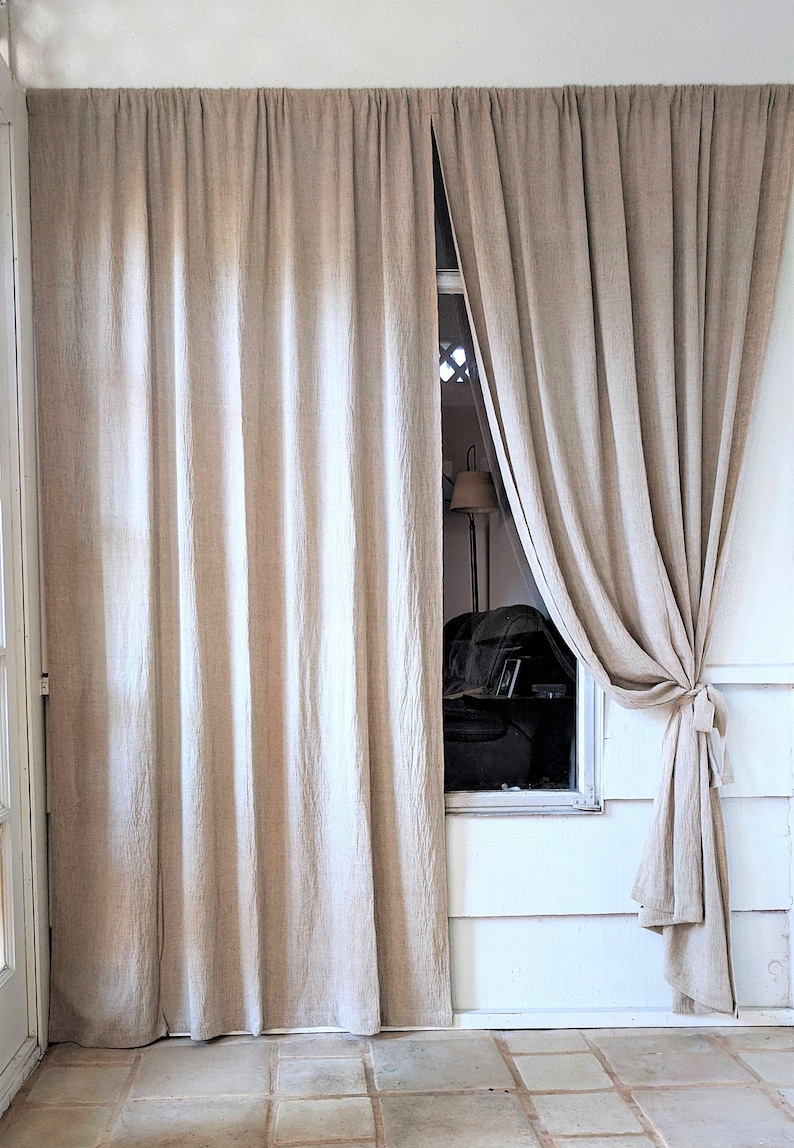 Farmhouse Sage Green Linen Curtains/ Bedroom or Living Room Etsy