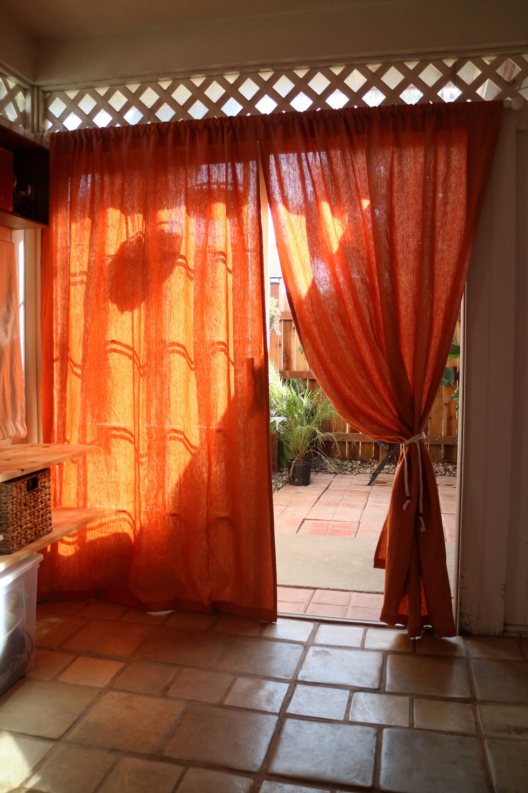 Farmhouse Style Curtains Linen Curtains Terracotta Curtains Etsy