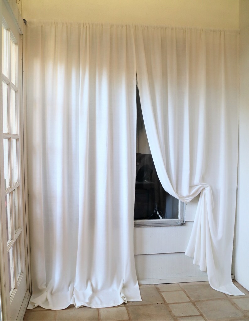 Farmhouse Decor / White Linen Curtains/ Bedroom Curtains/ | Etsy