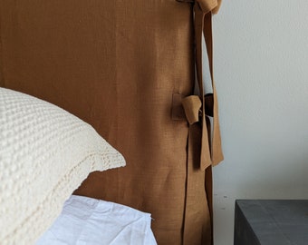 Headboard cover. Linen head board slipcover. Multiple sizes available.