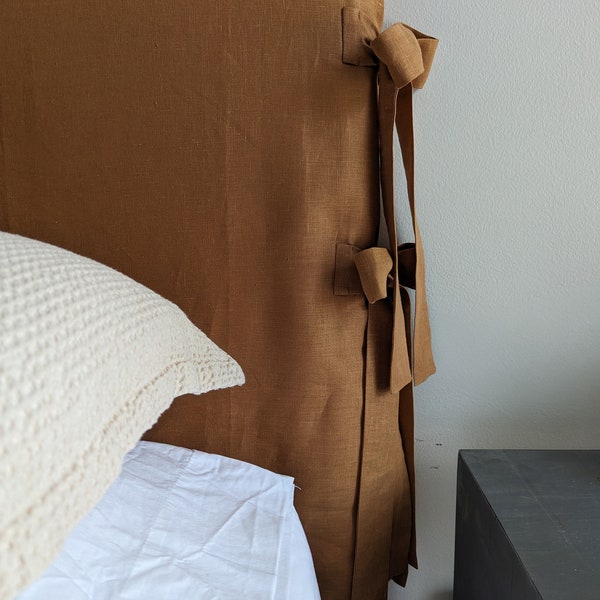 Headboard cover. Linen head board slipcover. Multiple sizes available.