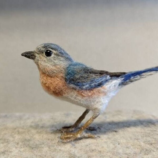 Eastern Bird Made to Order/Bluebird/Needle Felted Bird/Female Eastern Bluebird// Gift for Mom/Woodland Bird/Gift for Birdwatchers,