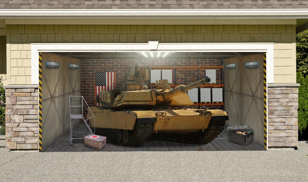 Abrams Tank Outdoor Decoration Military Army Tank Independence Day Garage Door Outside House Banner Billboard Decor