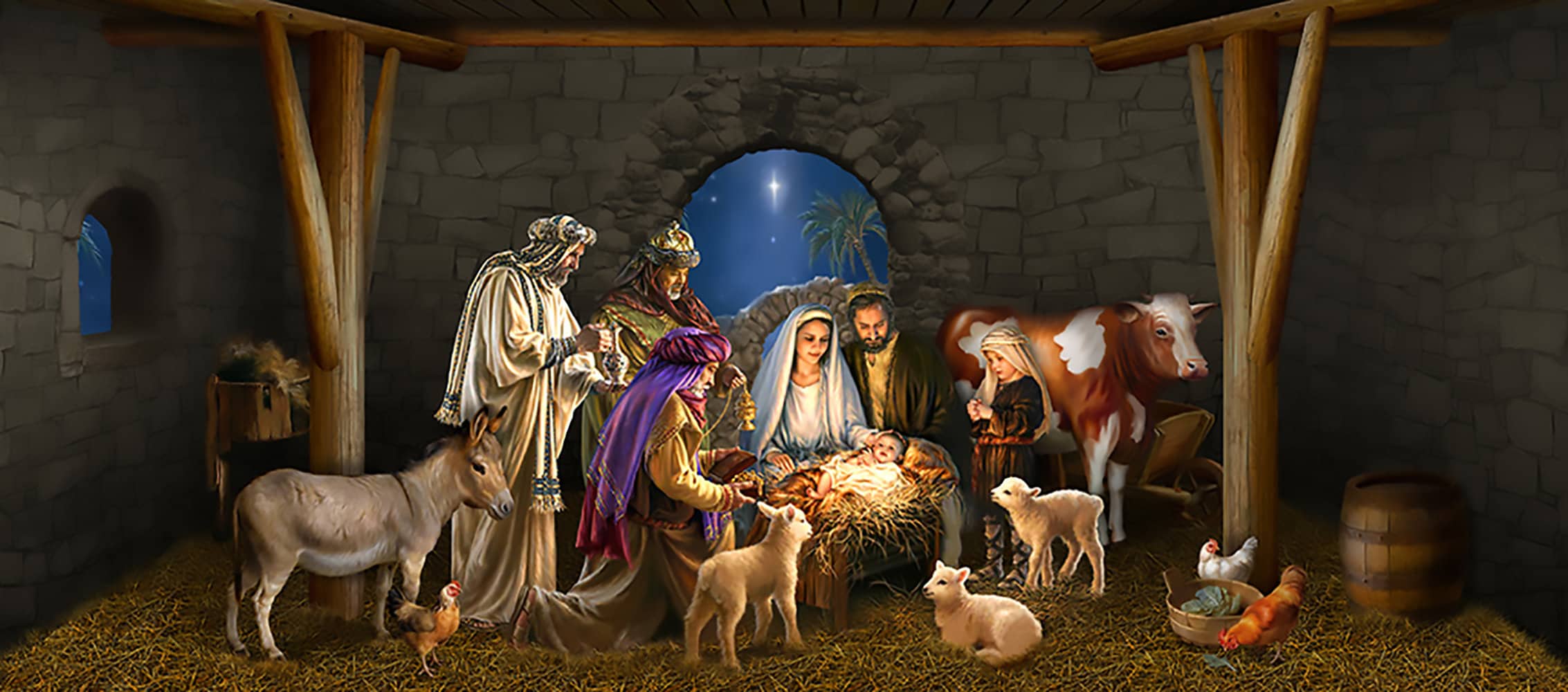4' x 8' Outdoor Decoration Nativity Scene Christmas Etsy