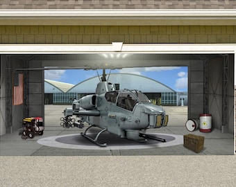 Cobra Viper Helicopter Outdoor Decoration Military Aircraft Army Independence Day Garage Door Outside House Banner Billboard Decor 7&#39;x16&#39;