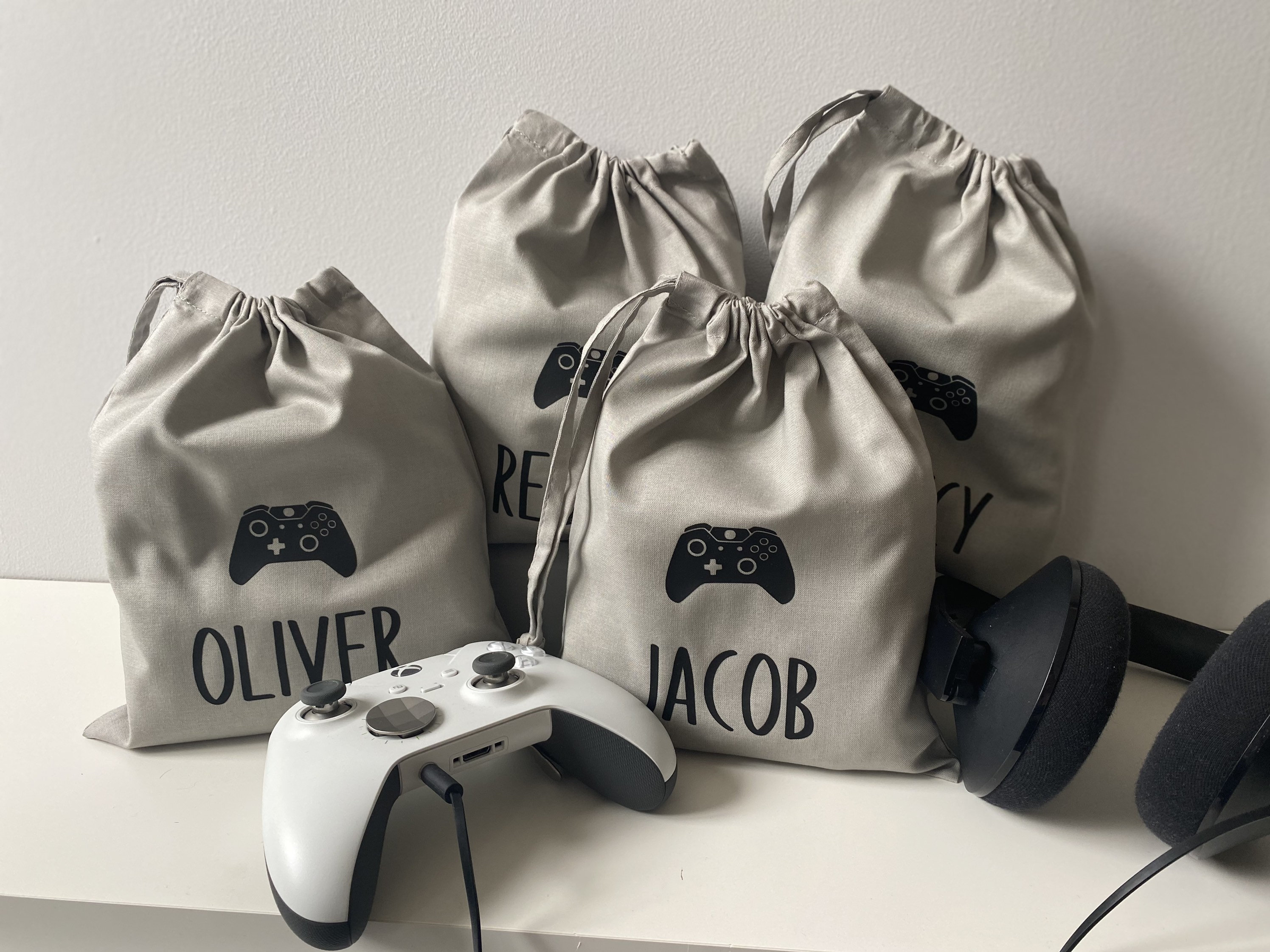 Personalised boys party drawstring bag Choice of image and Etsy