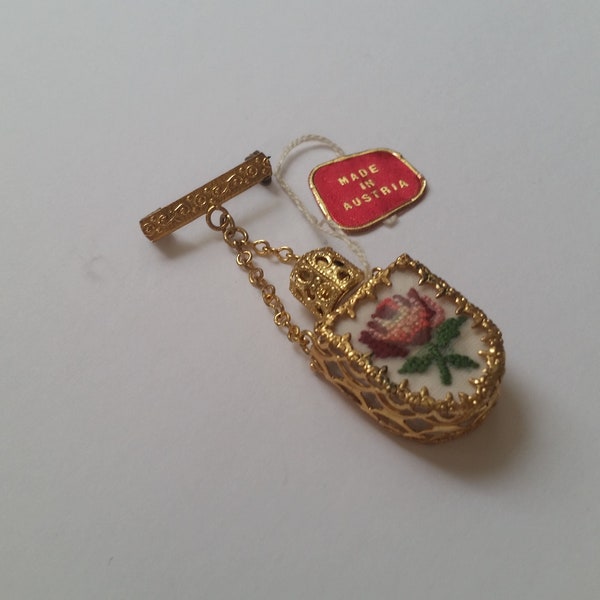 Viennese handicraft made in Austria perfume bottle brooch