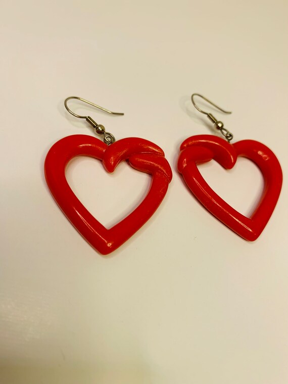 Plastic heart earrings discount