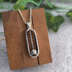 Kinetischer Anhänger aus Sterling Silber // Rotierende fallende Blätter Anhänger // Eleganter Fidget Anhänger // Anti Stress Anhänger