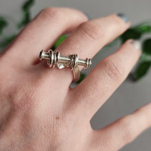 Spielring aus Sterling Silber // ungewöhnlicher Fidget Ring // Anti Stress Ring // &quot;Towers of Hanoi&quot;