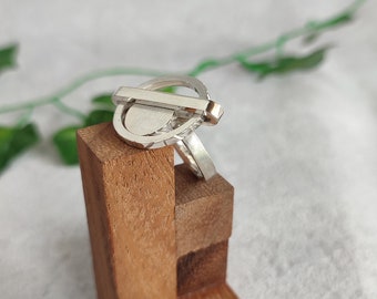 Anillo antiestrés de plata de ley // Anillo antiestrés inusual // Anillo antiestrés // "Atrapado"