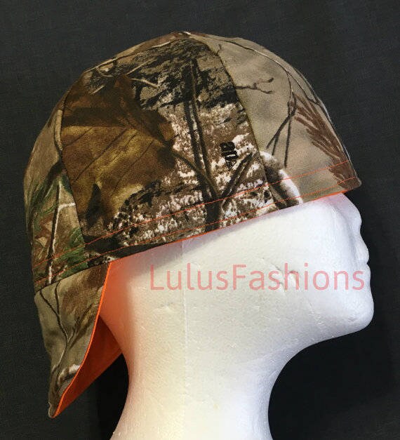 Welding cap BLACK WHITE BROWN CAMOUFLAGE fabric