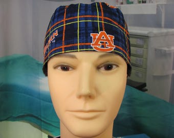 Men's Scrub Hat Auburn Plaid