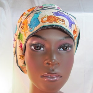 Women&#39;s Euro Style Scrub Hat Happy Cats