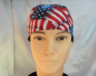 Men's Scrub Hat American Flag