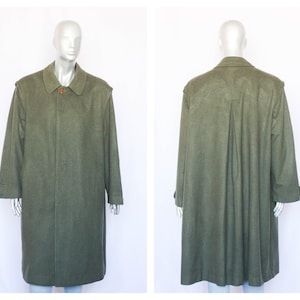 Vintage khaki wool Italian coat Mens coat Winter coat Wool trench Winter overcoat Oversized coat Size XL Outwear Mens overcoat  Loose coat
